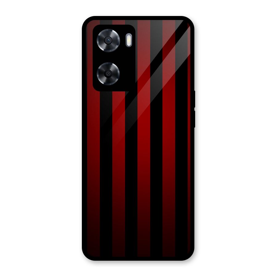Red Black Stripes Glass Back Case for OnePlus Nord N20 SE
