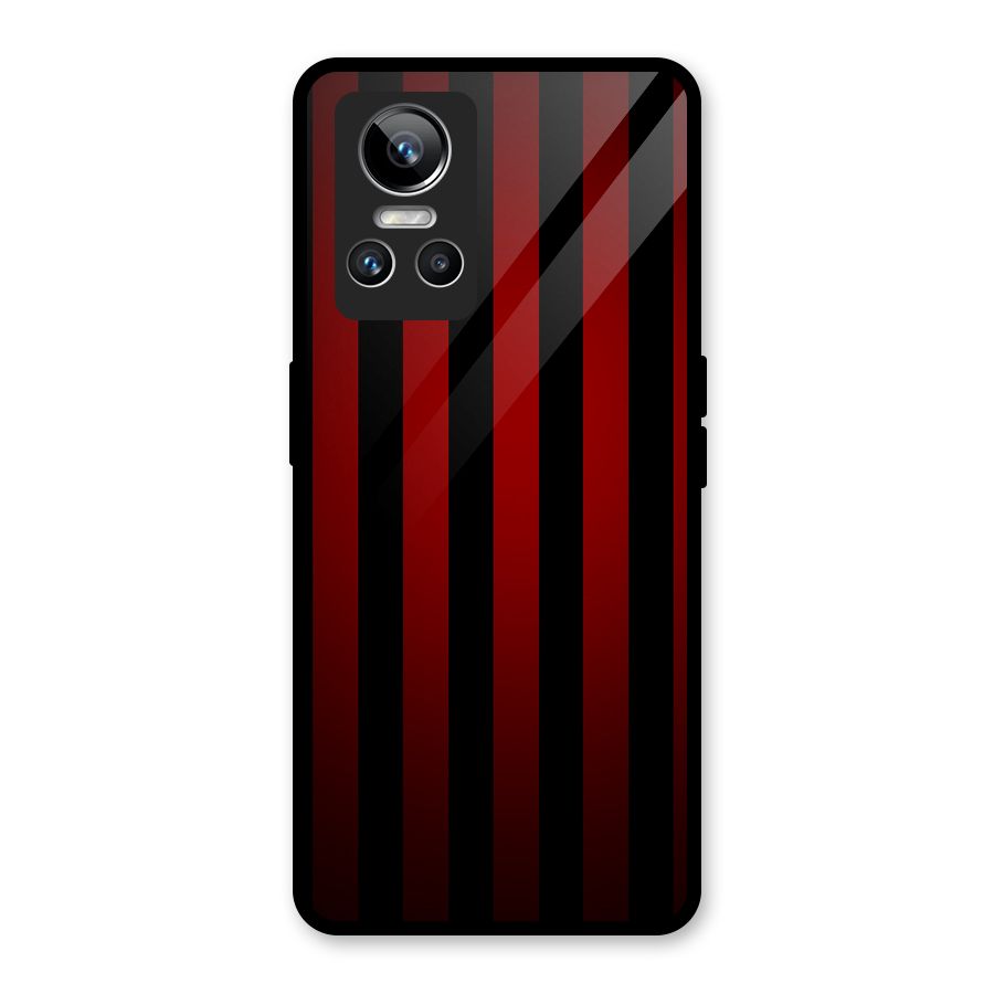 Red Black Stripes Glass Back Case for Realme GT Neo 3