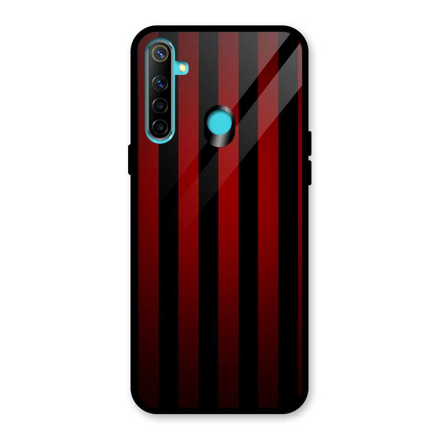 Red Black Stripes Glass Back Case for Realme Narzo 10