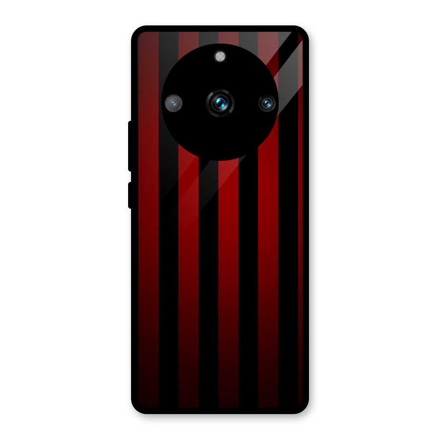 Red Black Stripes Glass Back Case for Realme Narzo 60 Pro