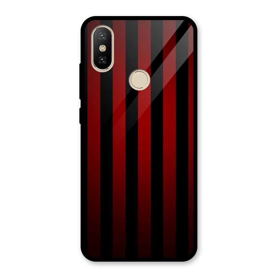 Red Black Stripes Glass Back Case for Redmi A2