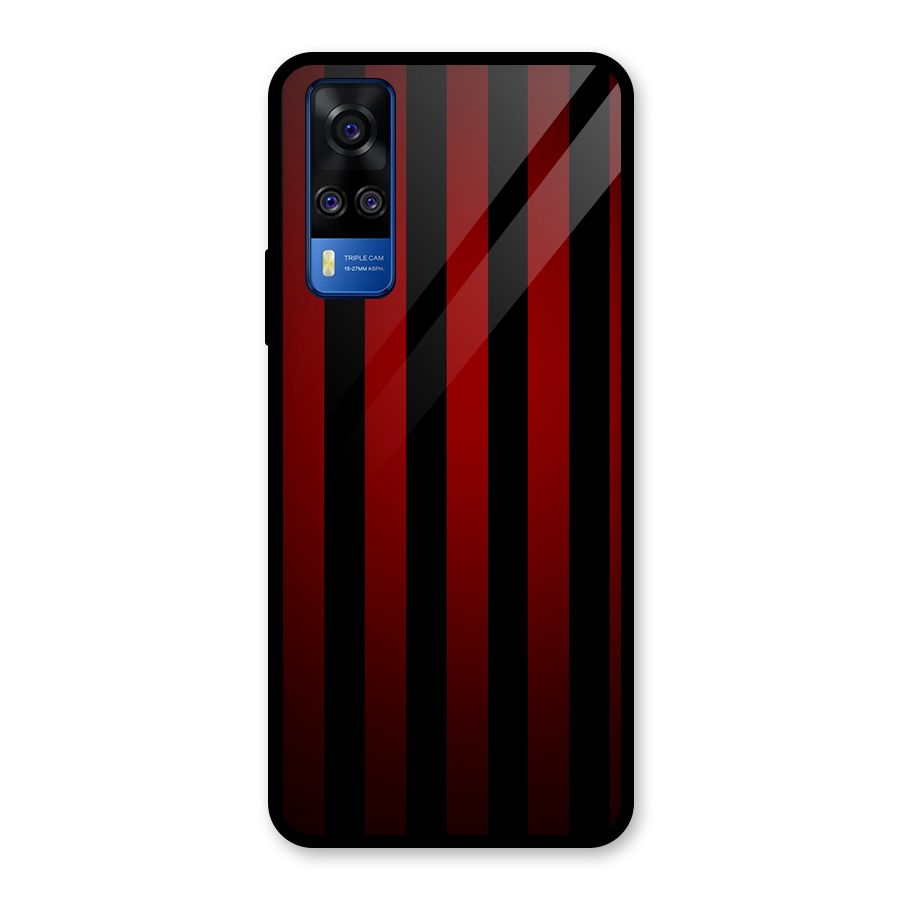 Red Black Stripes Glass Back Case for Vivo Y31