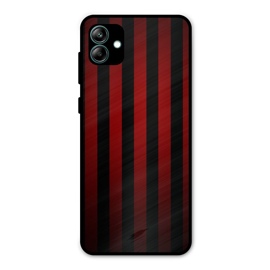 Red Black Stripes Metal Back Case for Galaxy A04