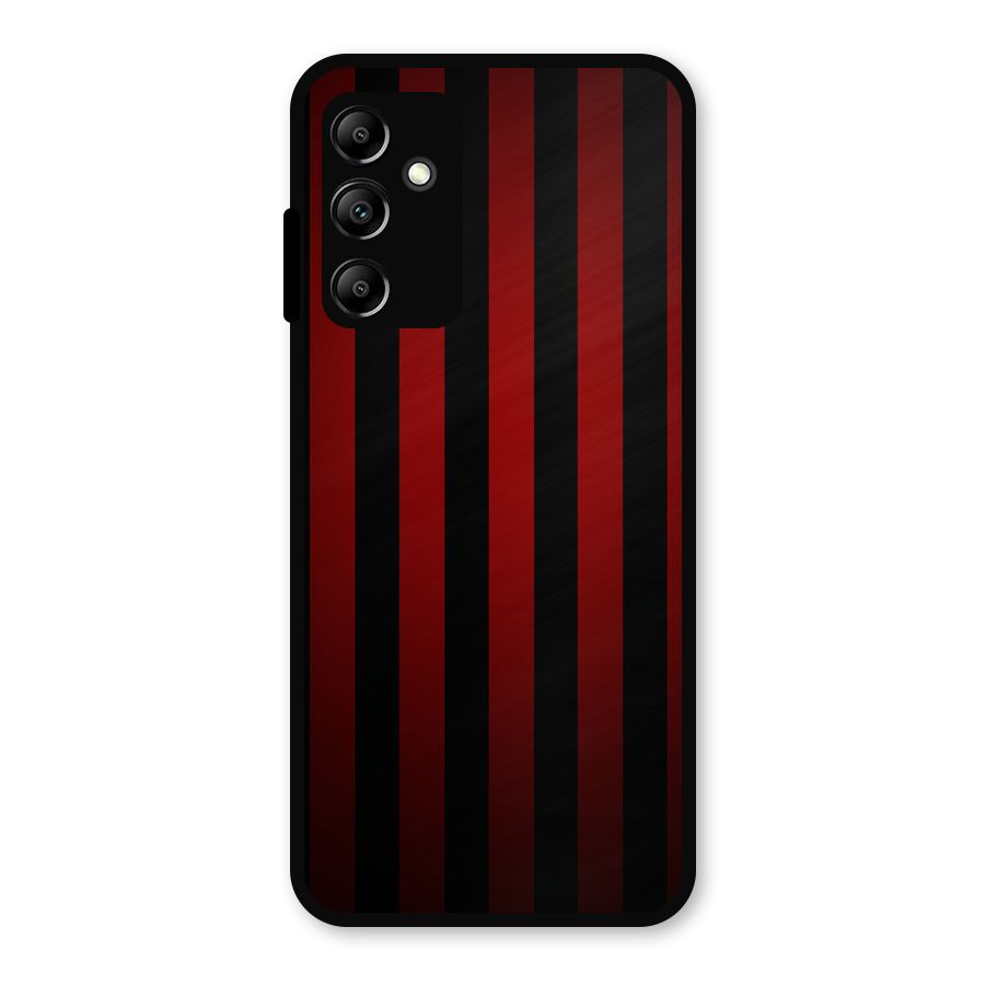 Red Black Stripes Metal Back Case for Galaxy A14 5G