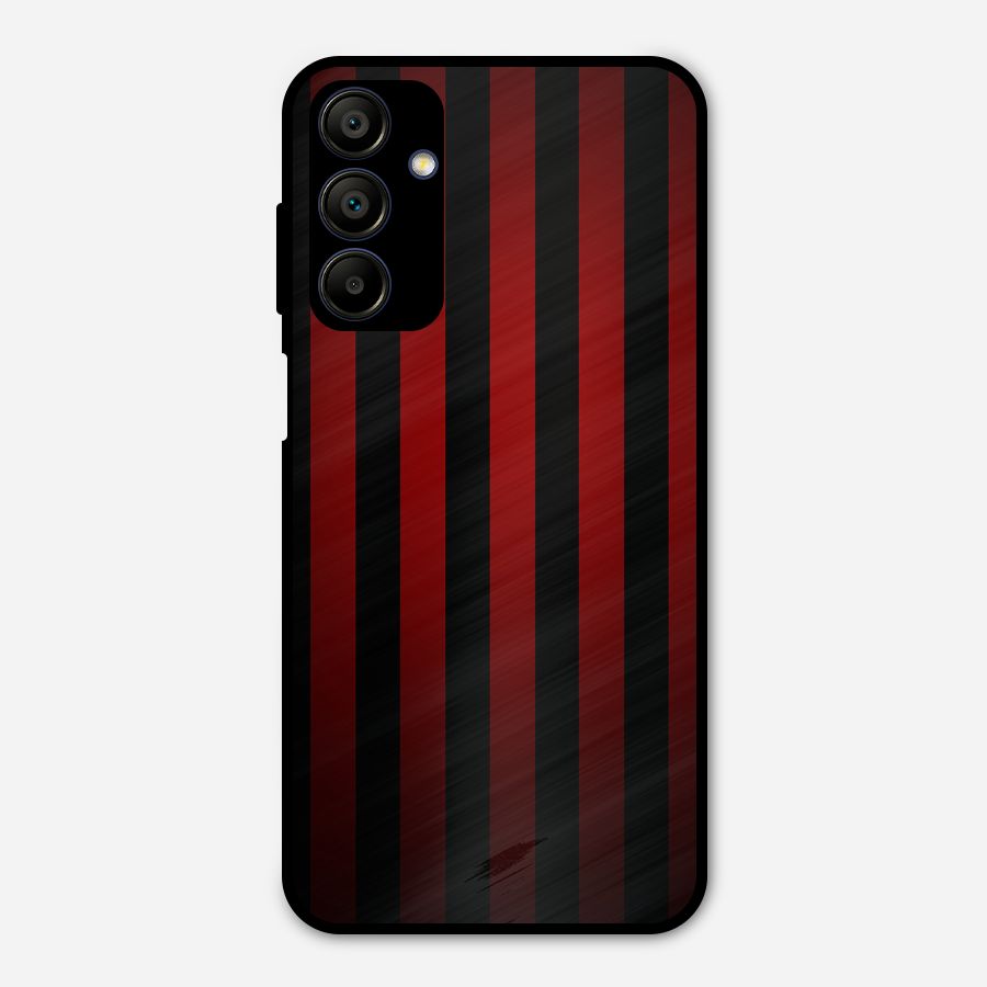 Red Black Stripes Metal Back Case for Galaxy A15 5G
