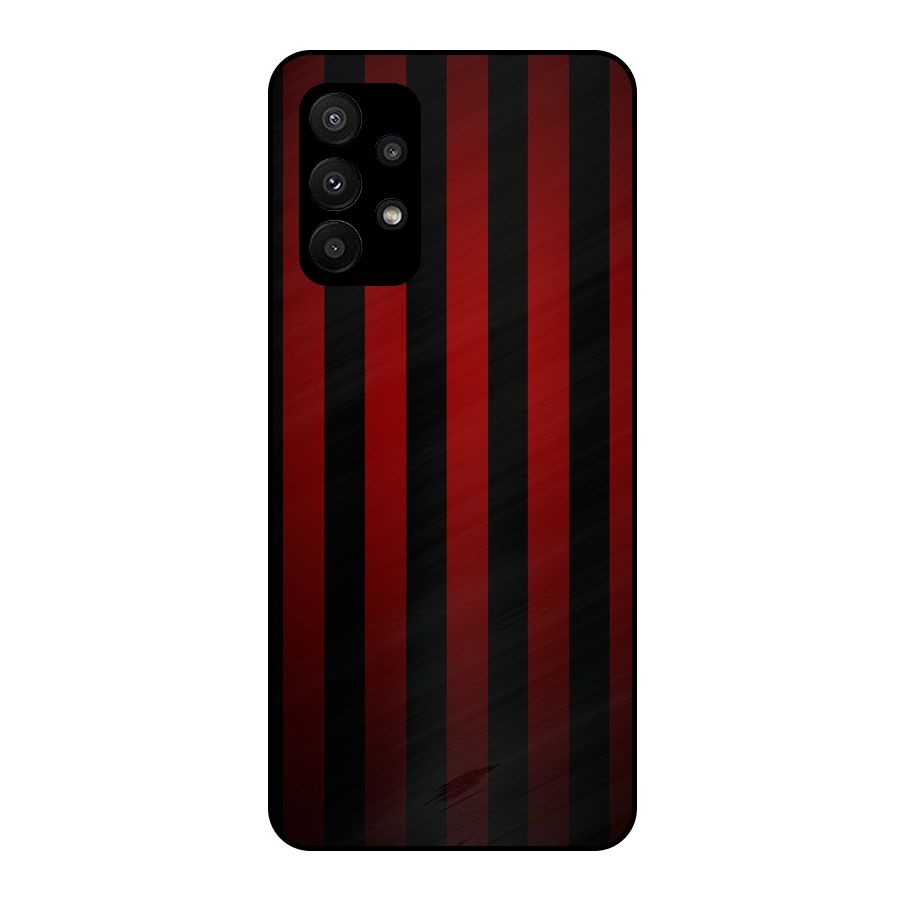 Red Black Stripes Metal Back Case for Galaxy A23