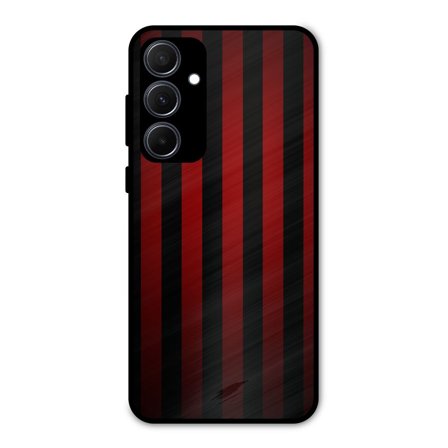 Red Black Stripes Metal Back Case for Galaxy A35