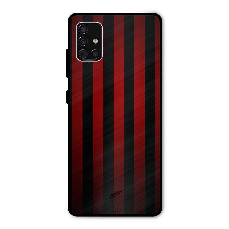Red Black Stripes Metal Back Case for Galaxy A51
