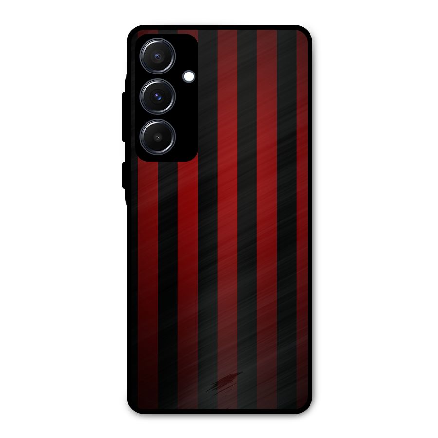 Red Black Stripes Metal Back Case for Galaxy A55
