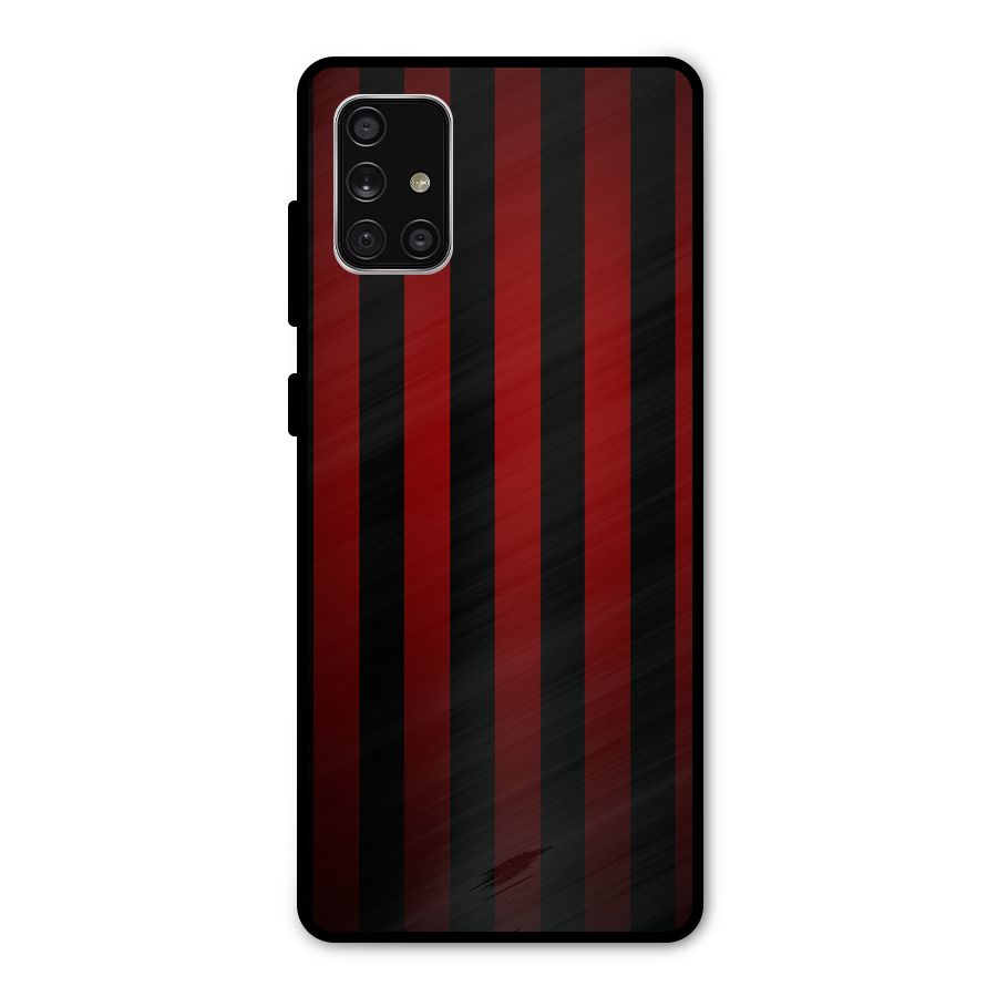 Red Black Stripes Metal Back Case for Galaxy A71