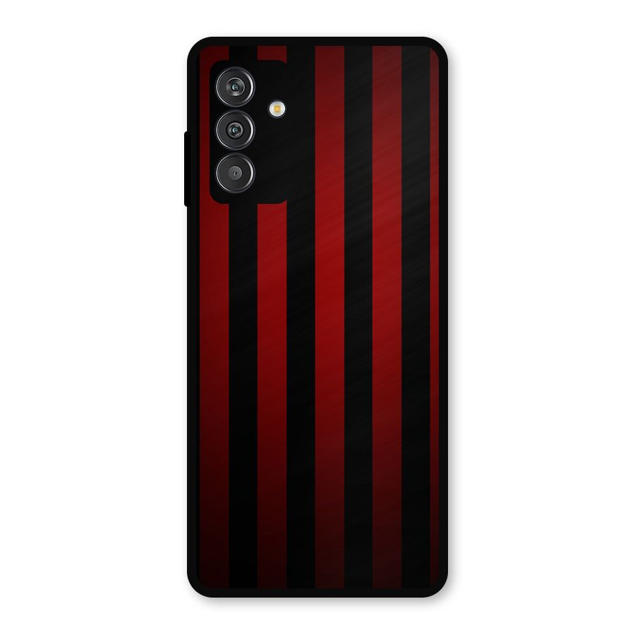 Red Black Stripes Metal Back Case for Galaxy F13