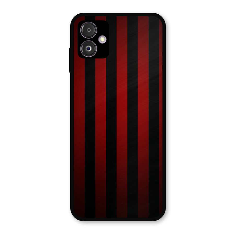 Red Black Stripes Metal Back Case for Galaxy F14