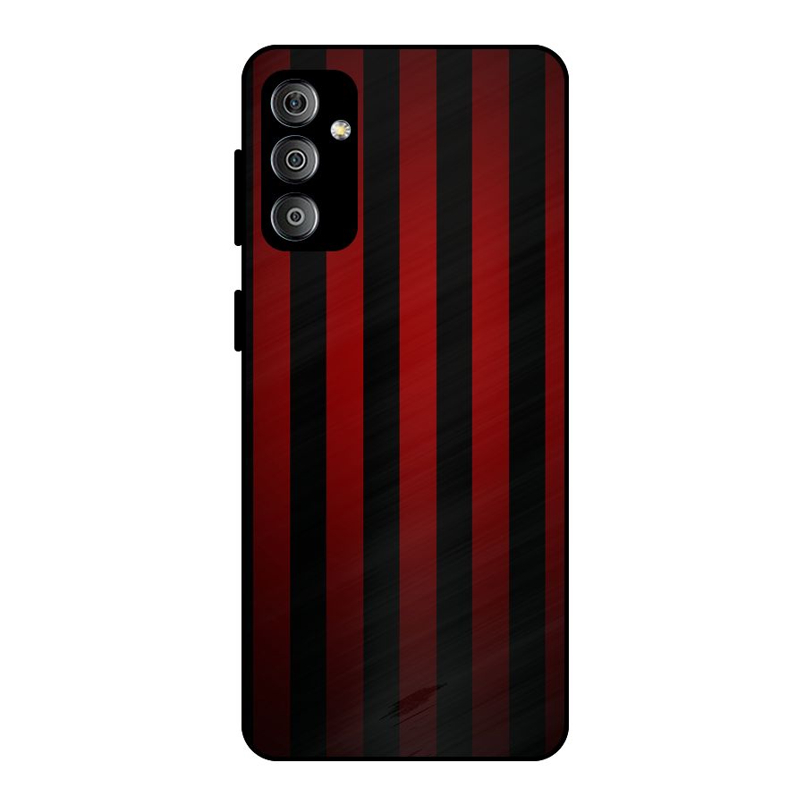 Red Black Stripes Metal Back Case for Galaxy F23