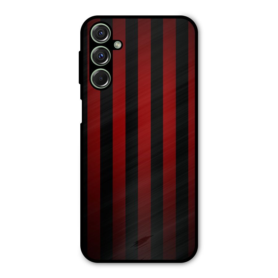 Red Black Stripes Metal Back Case for Galaxy F34