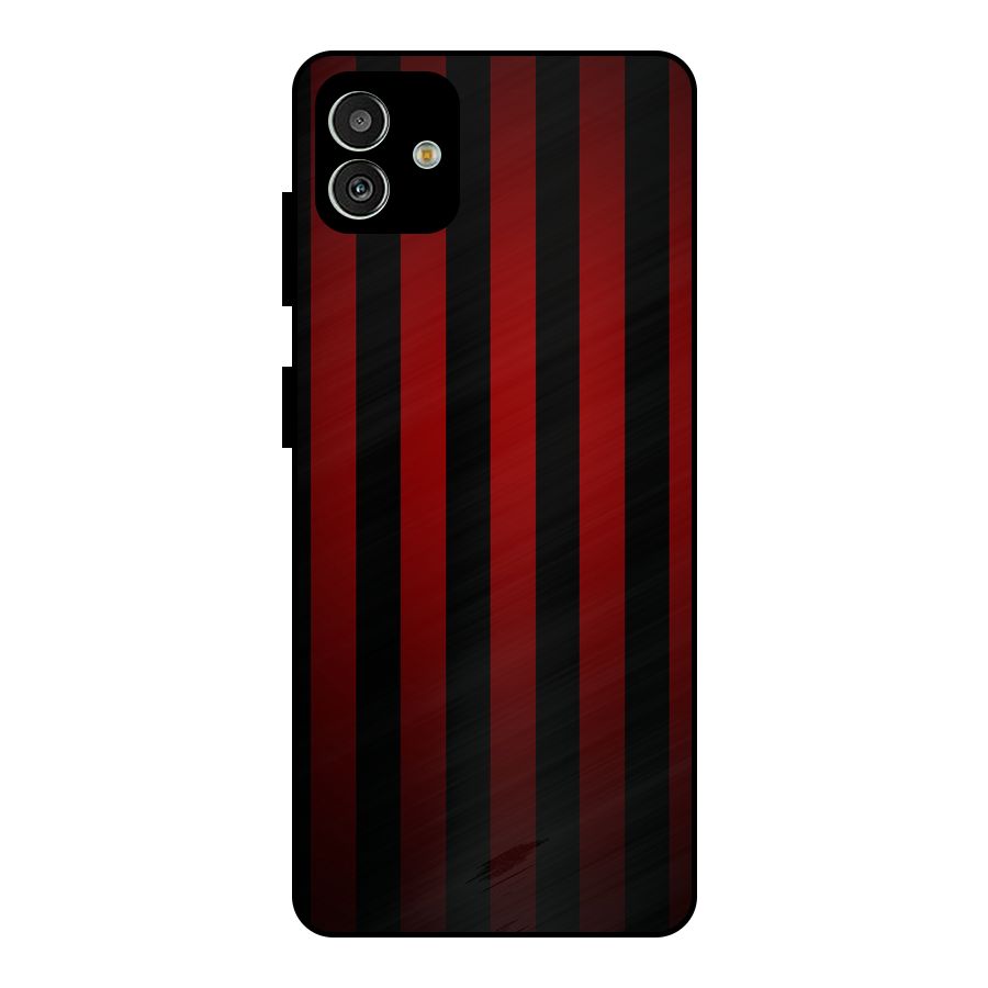 Red Black Stripes Metal Back Case for Galaxy M13 5G