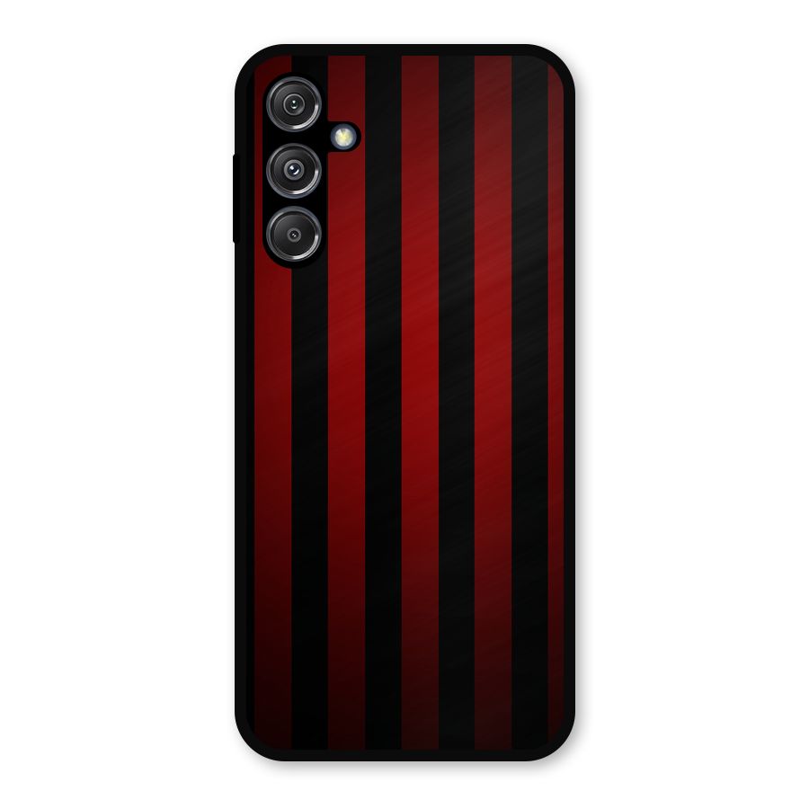 Red Black Stripes Metal Back Case for Galaxy M34 5G