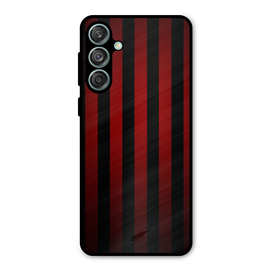 Red Black Stripes Metal Back Case for Galaxy M55 5G