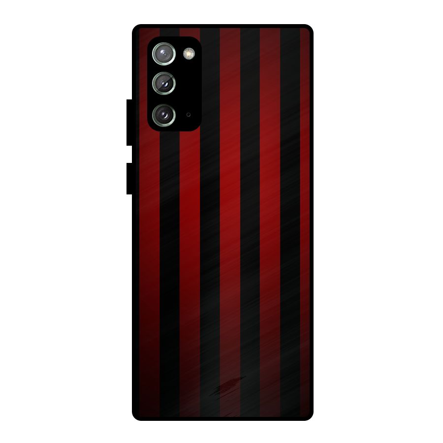 Red Black Stripes Metal Back Case for Galaxy Note 20