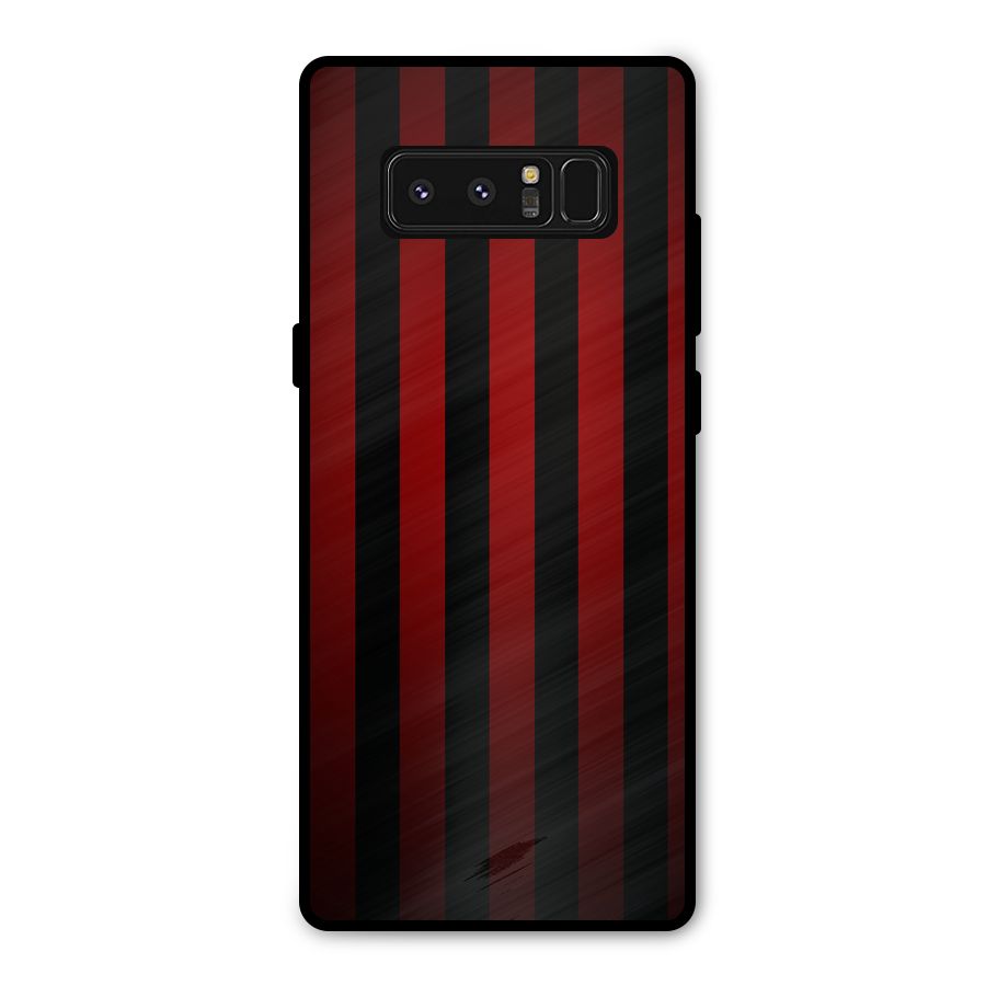 Red Black Stripes Metal Back Case for Galaxy Note 8