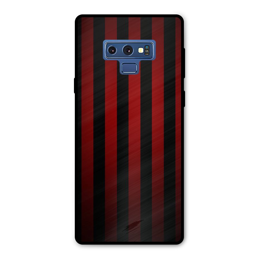Red Black Stripes Metal Back Case for Galaxy Note 9