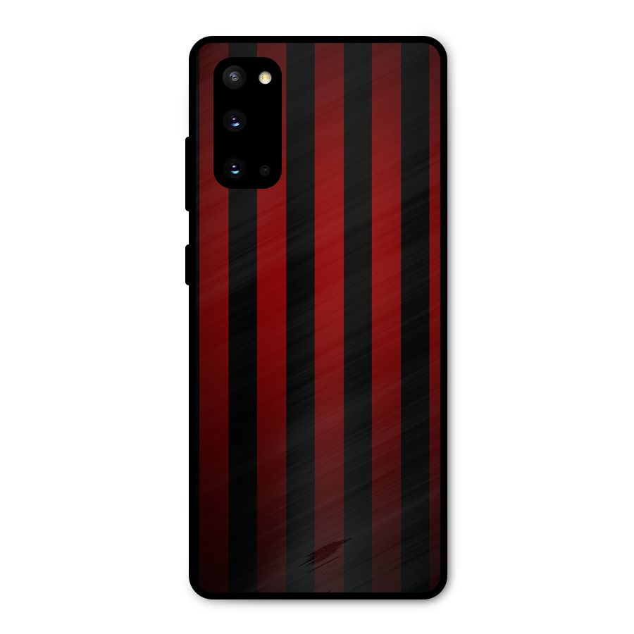 Red Black Stripes Metal Back Case for Galaxy S20