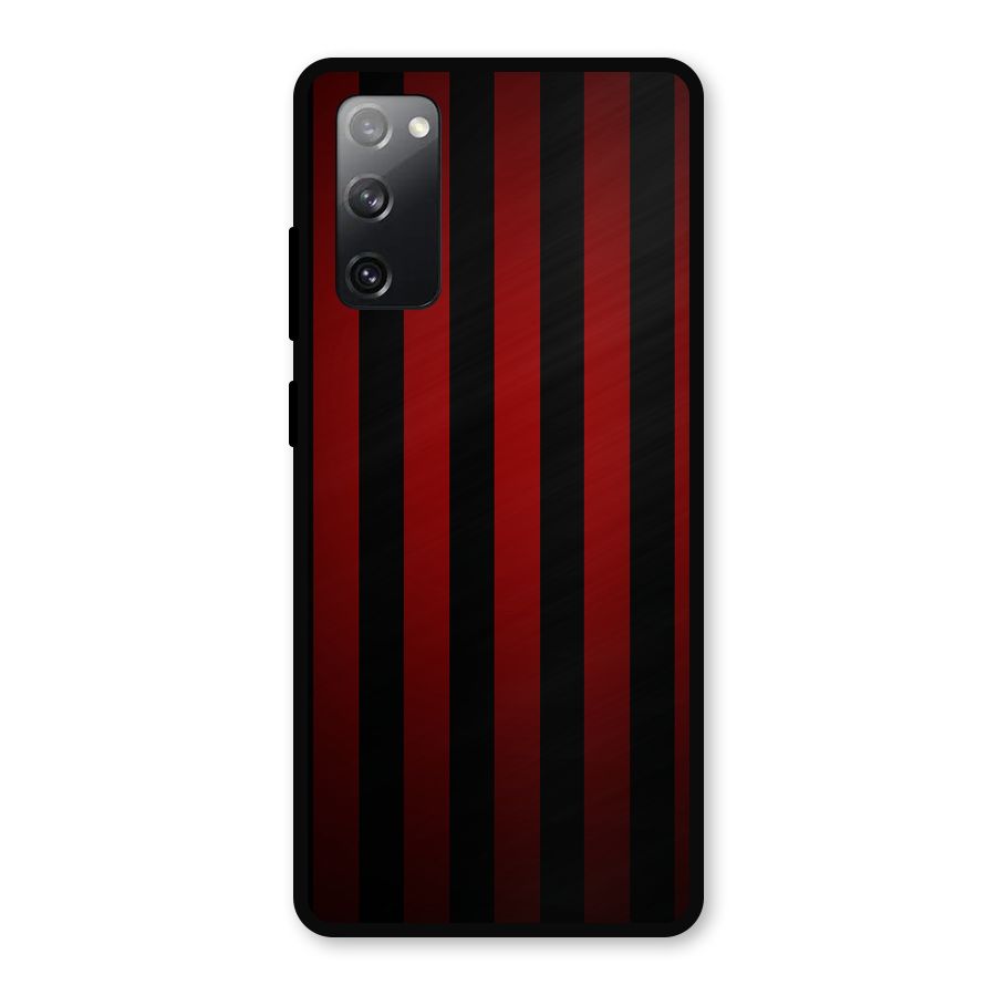 Red Black Stripes Metal Back Case for Galaxy S20 FE 5G