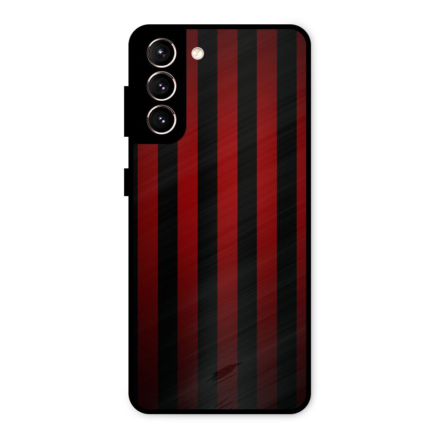 Red Black Stripes Metal Back Case for Galaxy S21 5G