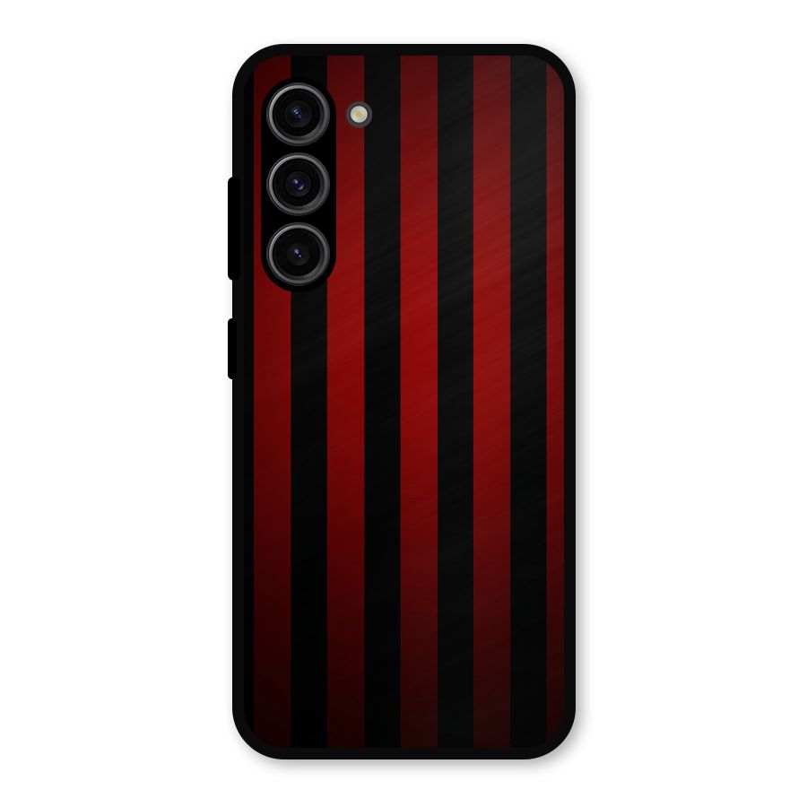 Red Black Stripes Metal Back Case for Galaxy S23