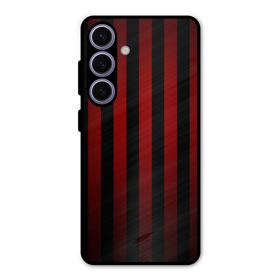 Red Black Stripes Metal Back Case for Galaxy S24