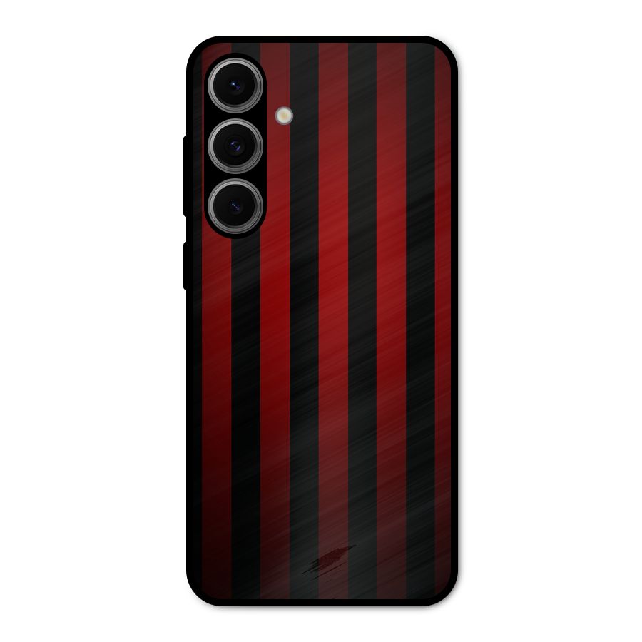 Red Black Stripes Metal Back Case for Galaxy S24 FE
