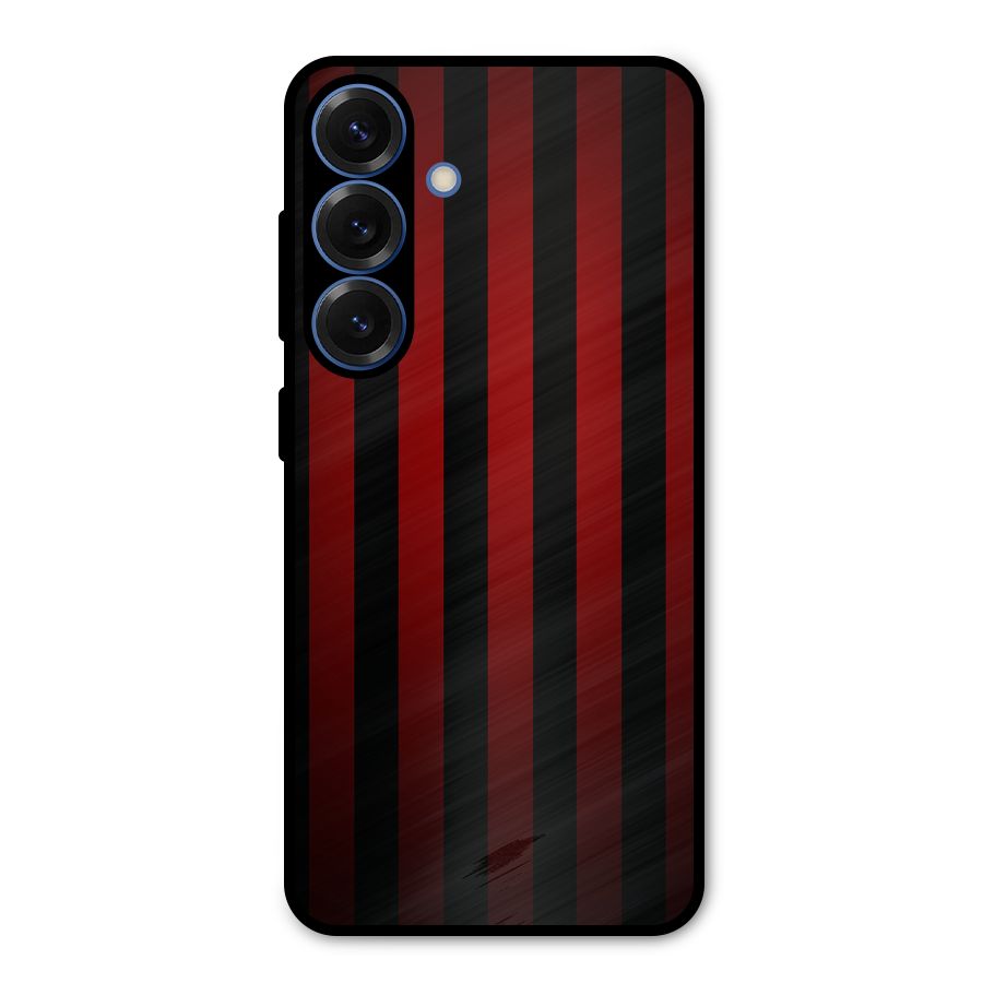 Red Black Stripes Metal Back Case for Galaxy S25