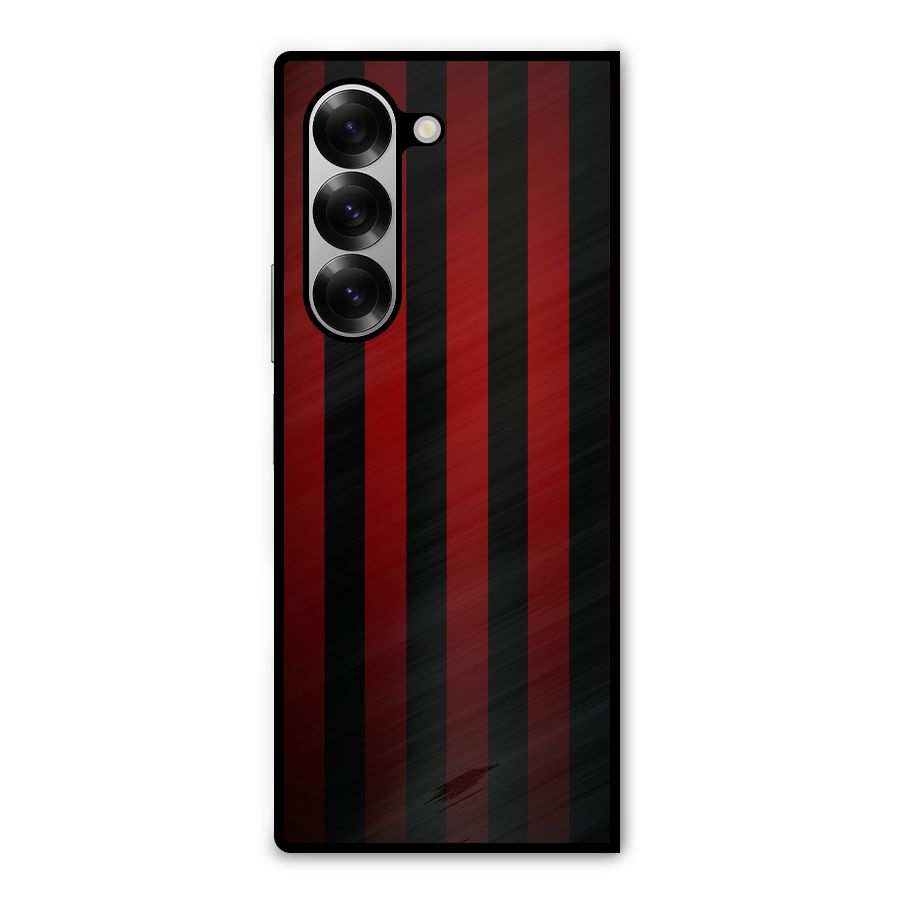Red Black Stripes Metal Back Case for Galaxy Z Fold6