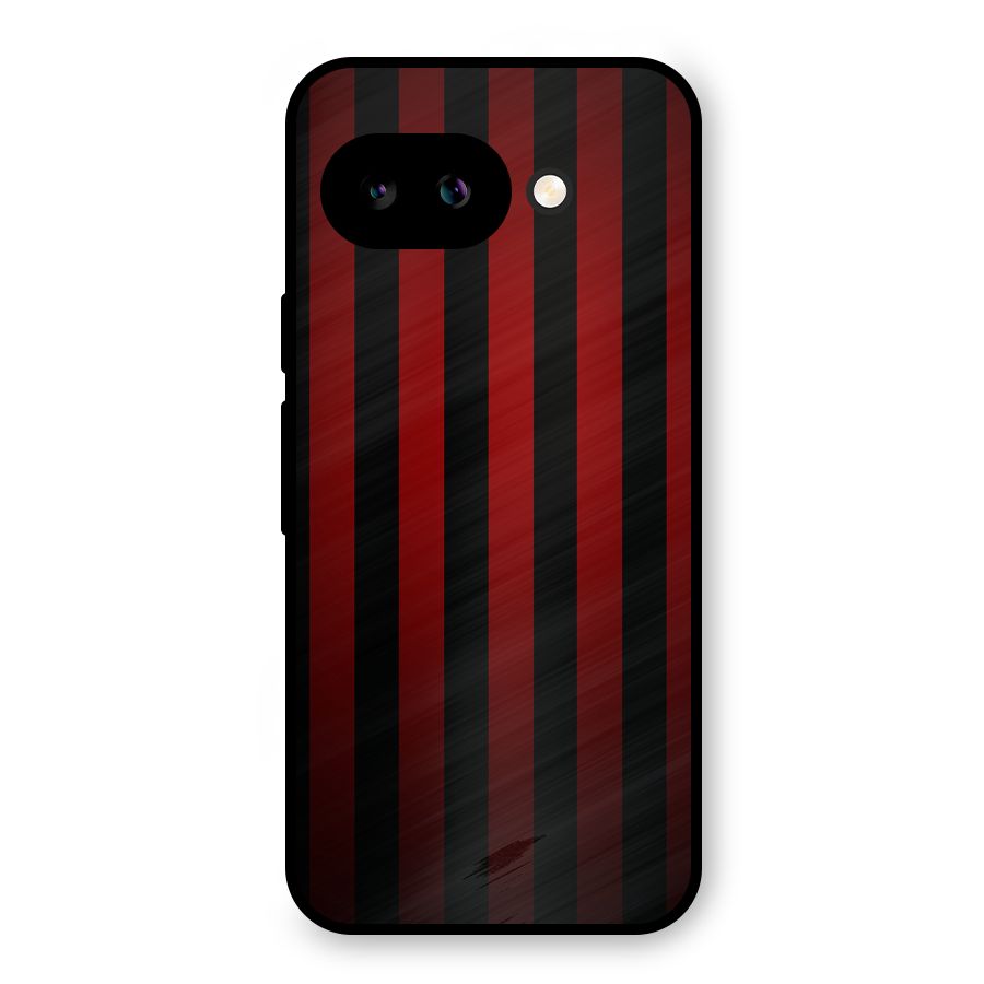Red Black Stripes Metal Back Case for Google Pixel 9a