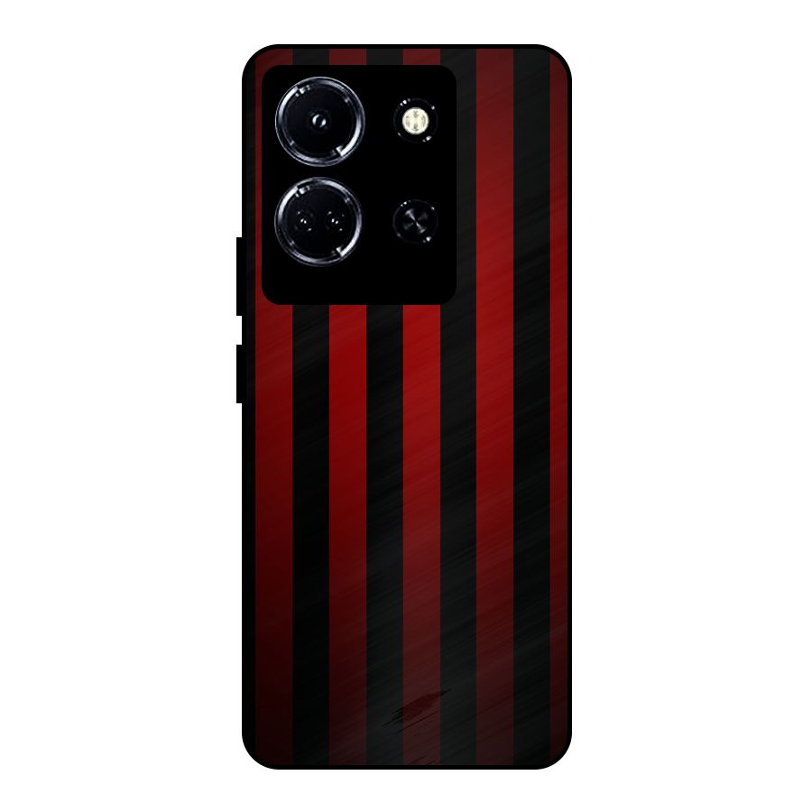 Red Black Stripes Metal Back Case for Infinix Note 30 5G