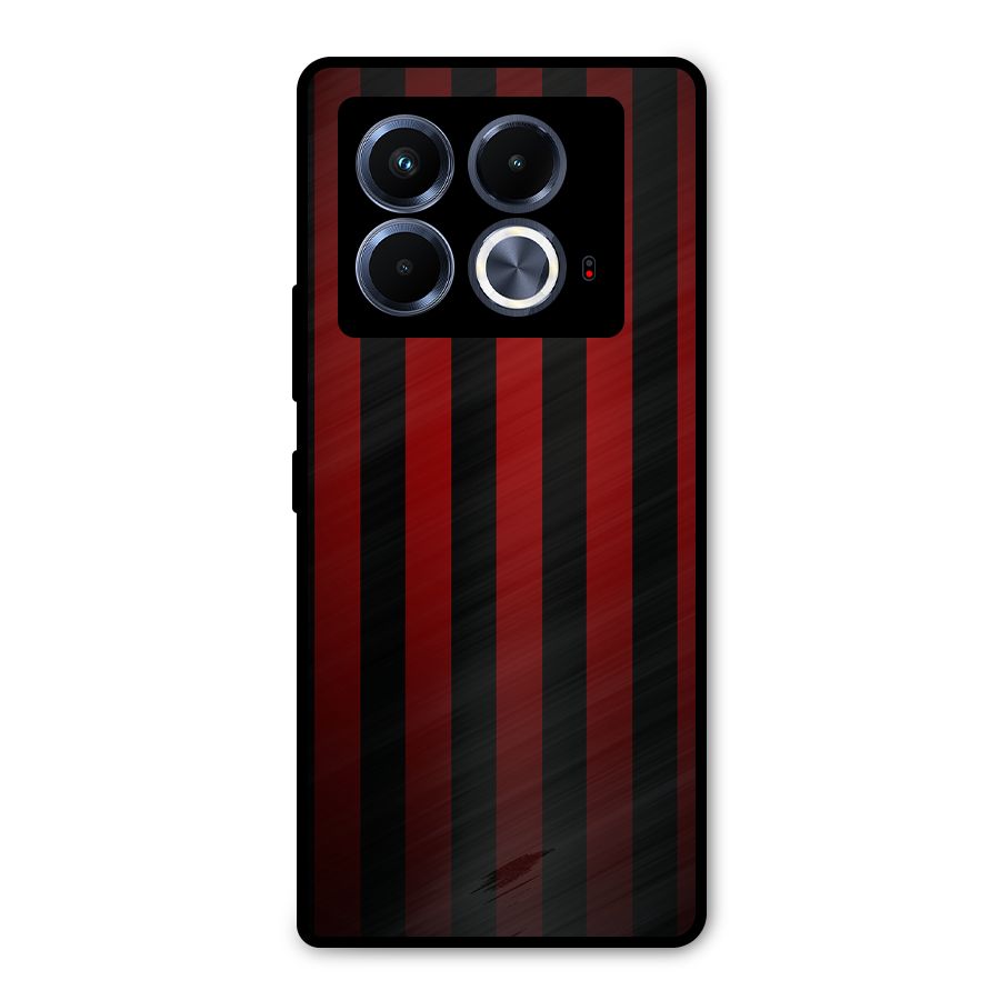 Red Black Stripes Metal Back Case for Infinix Note 40 5G