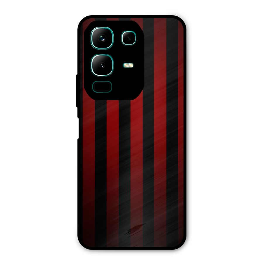 Red Black Stripes Metal Back Case for Infinix Note 50x