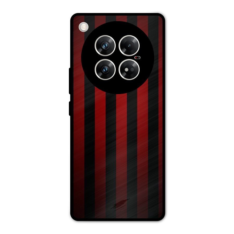 Red Black Stripes Metal Back Case for Infinix Zero 40 5G