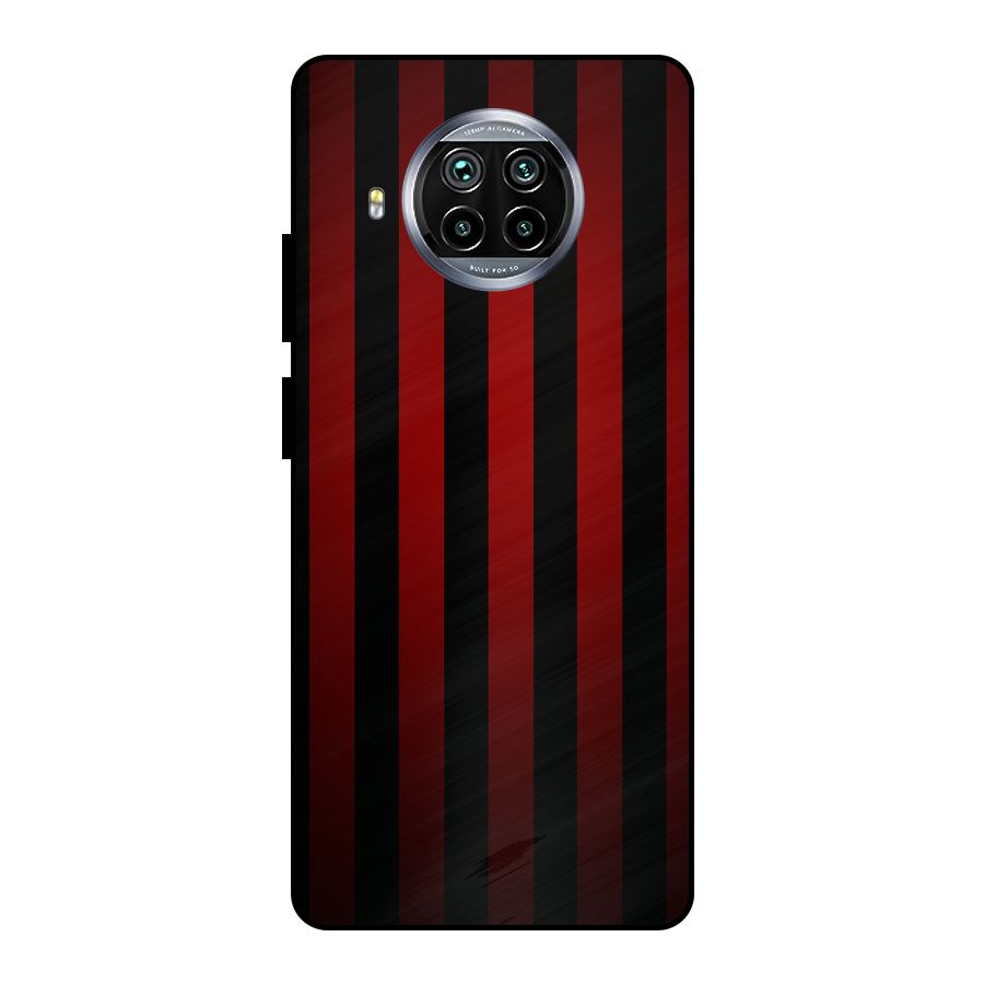 Red Black Stripes Metal Back Case for Mi 10i