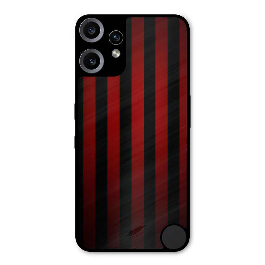 Red Black Stripes Metal Back Case for Nothing CMF Phone 2 Pro