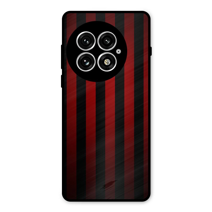 Red Black Stripes Metal Back Case for OnePlus 13
