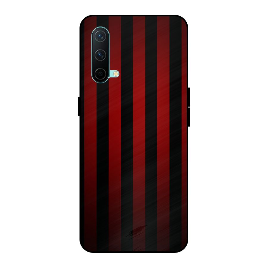 Red Black Stripes Metal Back Case for OnePlus Nord CE 5G