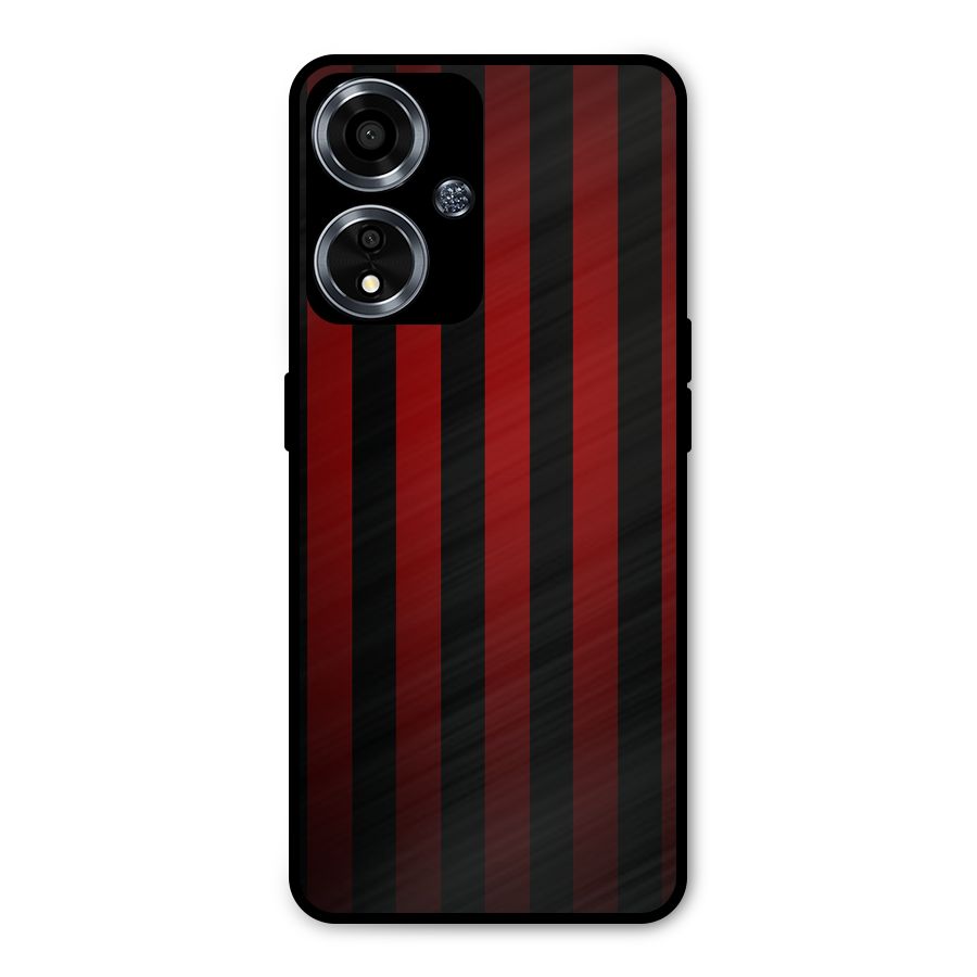 Red Black Stripes Metal Back Case for Oppo A59