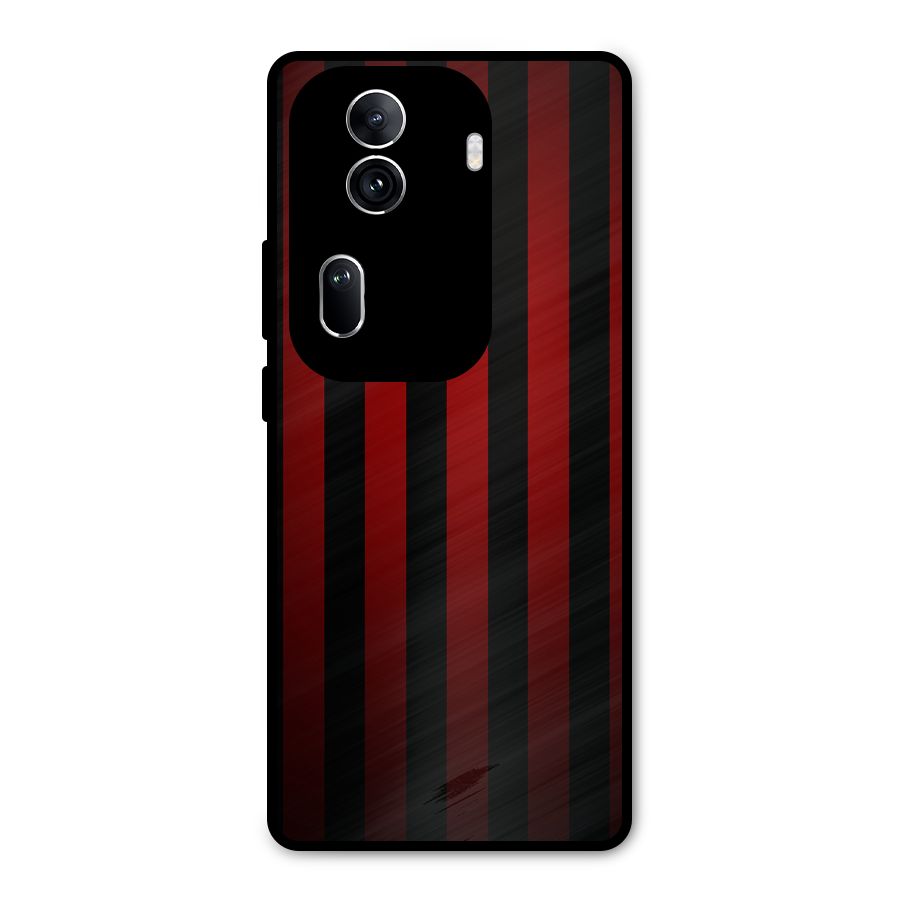 Red Black Stripes Metal Back Case for Oppo Reno11 Pro 5G