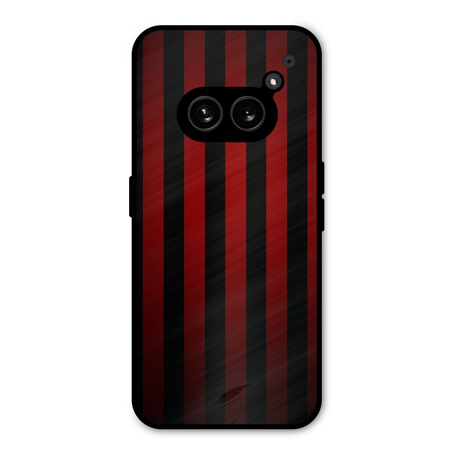 Red Black Stripes Metal Back Case for Nothing Phone 2a