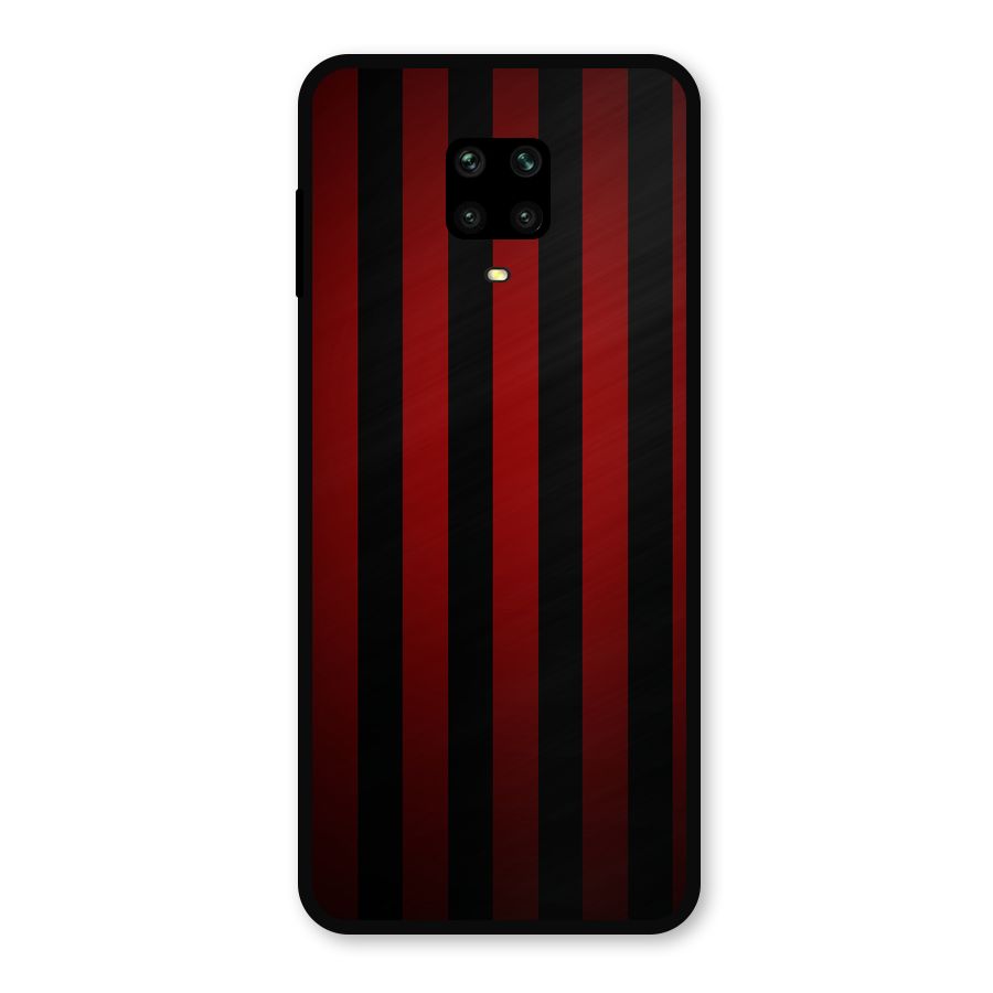 Red Black Stripes Metal Back Case for Poco M2