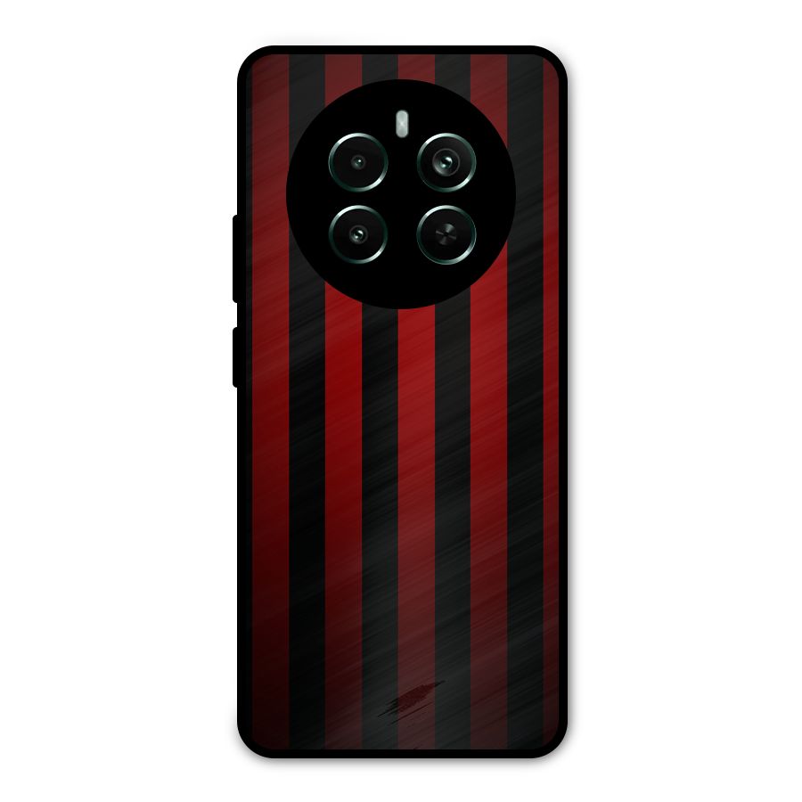 Red Black Stripes Metal Back Case for Realme 12 Pro Plus