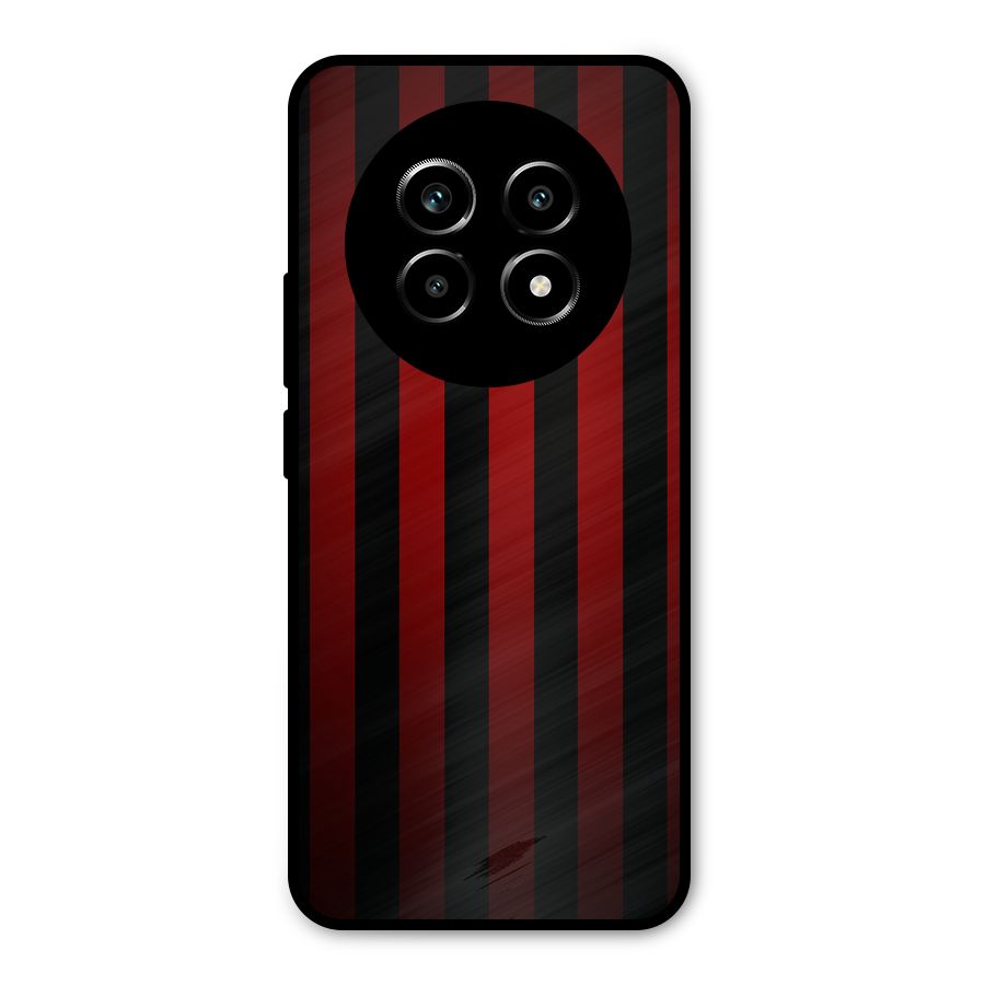 Red Black Stripes Metal Back Case for Realme 13 Pro