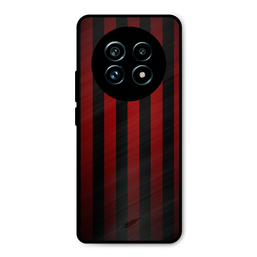 Red Black Stripes Metal Back Case for Realme 13 Pro Plus
