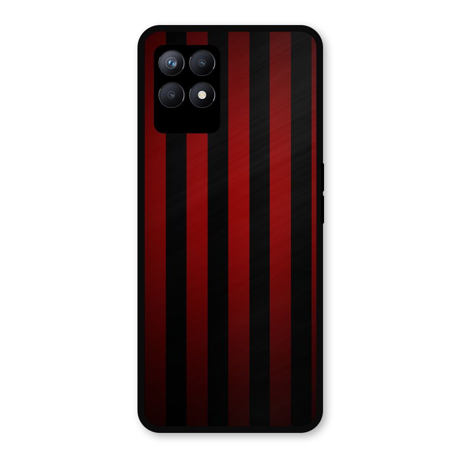 Red Black Stripes Metal Back Case for Realme 8i