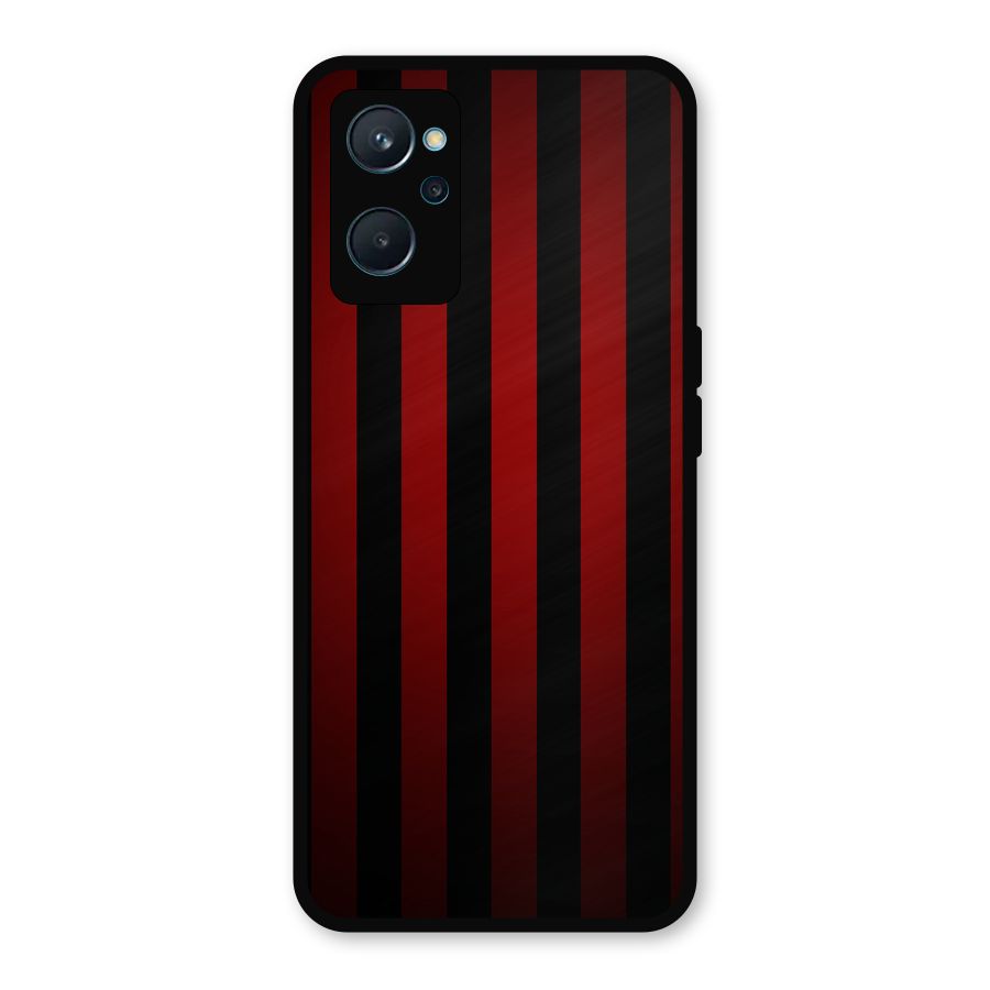 Red Black Stripes Metal Back Case for Realme 9i